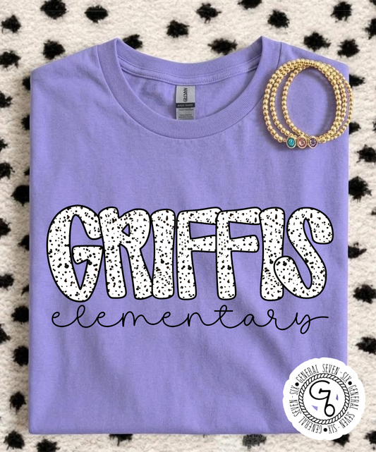 Custom School Black & White Dot Tee | Personalized School Spirit Shirt